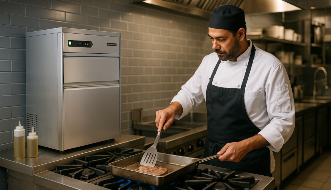 Foto Chef dengan Ice Maker