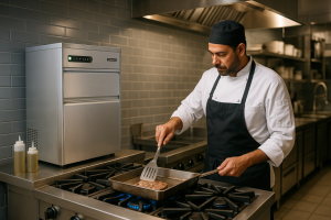 icemkaer2 Foto Chef dengan Ice Maker