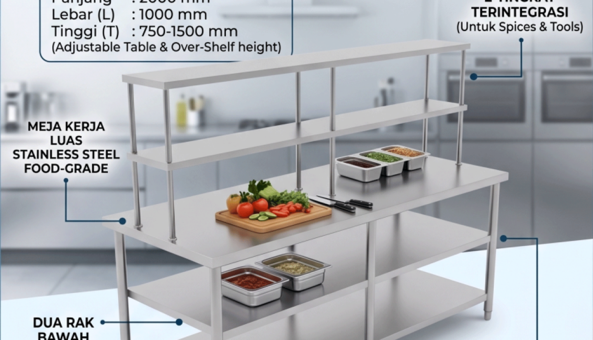 Preparation Table with 2 undershelft Stainless