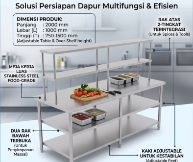 Preparation Table with 2 undershelft Stainless